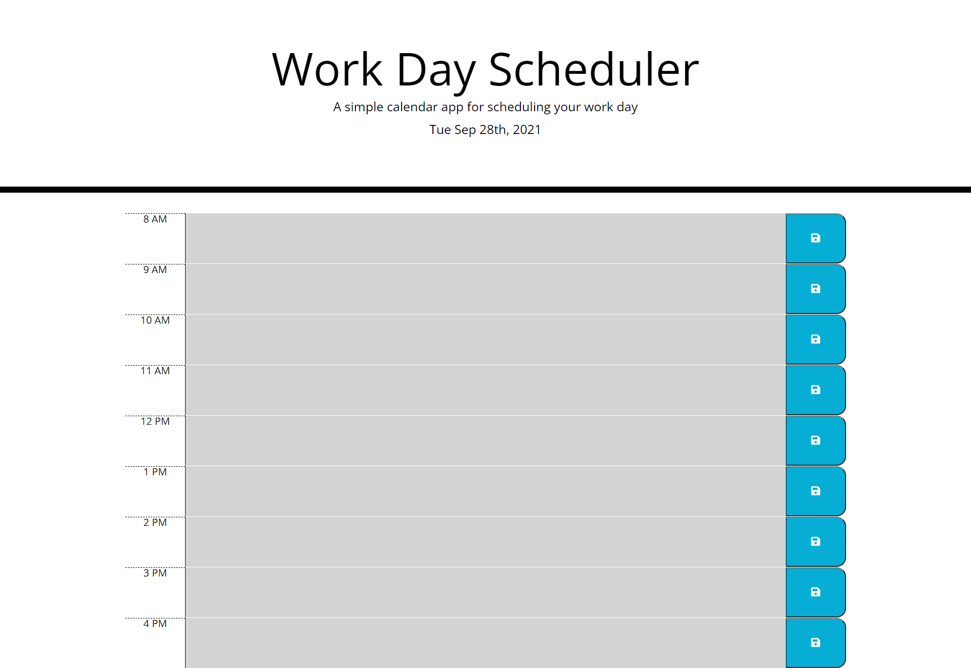 Work Day Scheduler